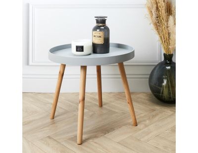 Table d'appoint ronde avec plateau (Gris)