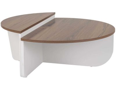 Table basse en aggloméré Podium (Noyer et blanc)