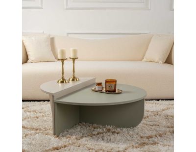 Table basse en aggloméré Podium (Vert et Beige)