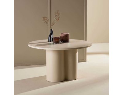 Table basse beige Olivia (Ronde : ⌀80 x 45 cm)