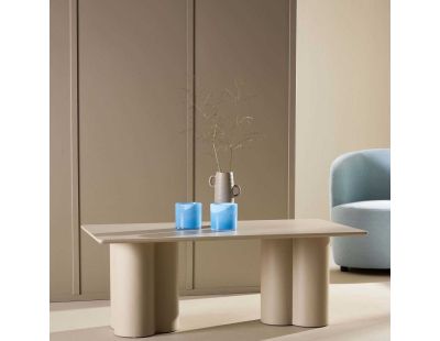 Table basse beige Olivia (Rectangulaire : 120 x 60 cm)