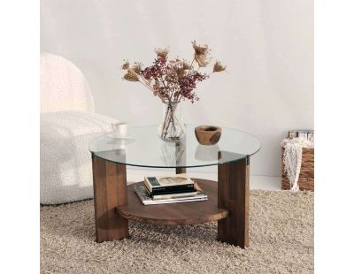 Table basse en bois et verre Mondo