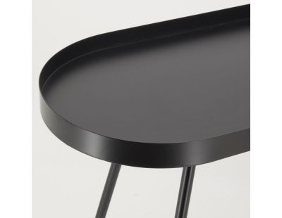 Table basse ovale en métal noir (70 x 30 x 57 Noir)