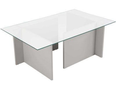 Table basse en verre et aggloméré Vetrino (Gris)