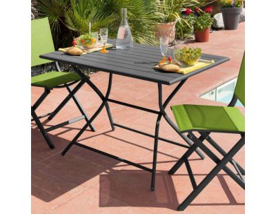 Table de jardin en aluminium 4 personnes Globe (Graphite)