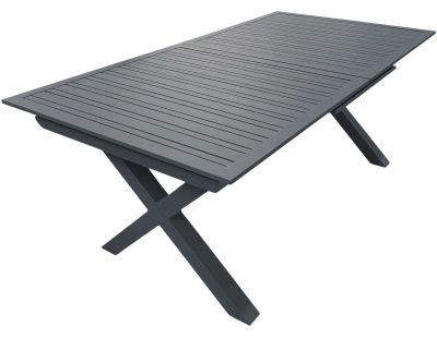 Table de jardin en aluminium avec rallonge automatique Floride (Gris anthracite)