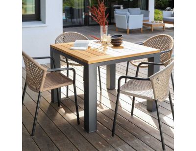 Table de jardin en aluminium et teck Torino