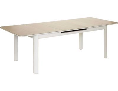 Table de jardin extensible en aluminium ivoire Milos