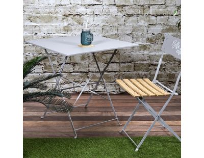 Table de jardin pliante en métal Palerme (Taupe)