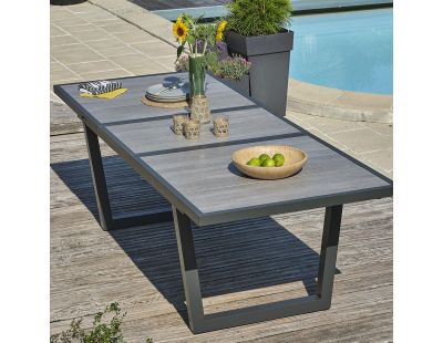 Table de jardin avec rallonge automatique en aluminium et céramique Olhos