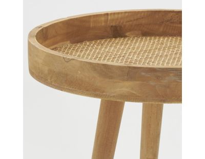 Table en bois naturel et rotin