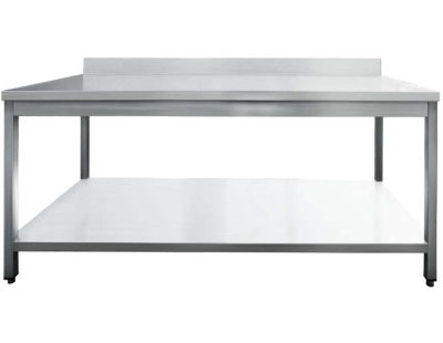 Table à plancha tout inox  2 plateaux (Longueur 120 cm)