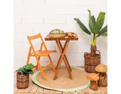 Table pliante 60 x 60 cm en bois (Noyer)