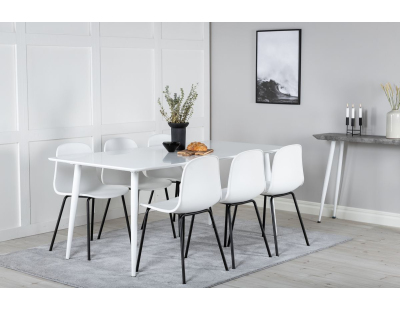 Table de repas en MDF Polar 180 x 90 cm (Blanc)