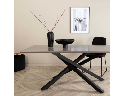 Table de repas 90 x 180 cm Piazza (Gris, Noir)