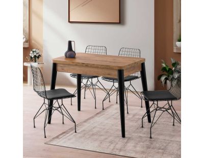 Table de repas extensible Dolunay (Noir, Marron)