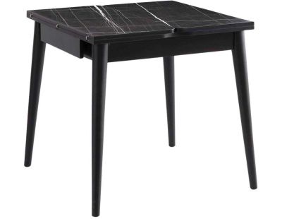 Table de repas extensible Totem (Noir, Noir marbré)