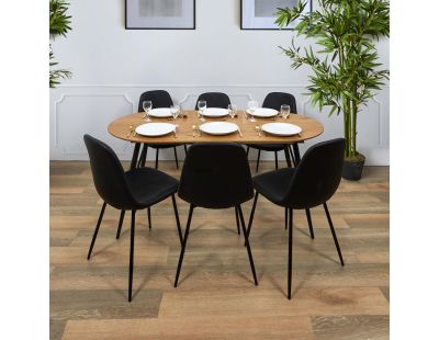 Table repas extensible en métal et bois 4 à 6 personnes