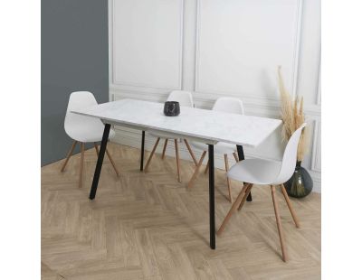 Table repas extensible 4 à 6 personnes (Plateau imitation marbre)