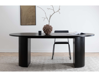 Table de repas ovale Bianca 200 x 90 cm (Noir)