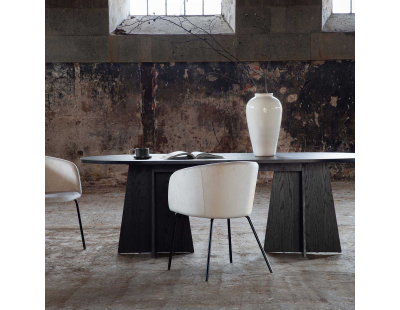 Table de repas ovale Bootcut (Noir)