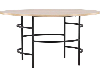 Table de repas ronde Ø140 cm Copenhagen (Beige, Noir)