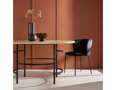 Table de repas ronde Ø140 cm Copenhagen (Beige, Noir)