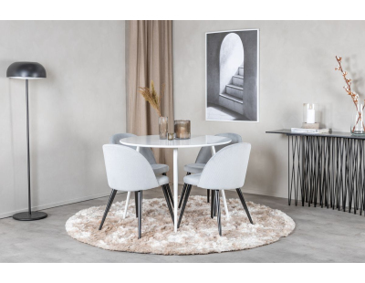 Table de repas ronde Plaza 100 cm (Blanc)