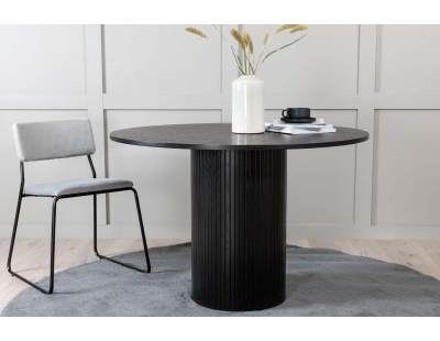 Table ronde en MDF Bianca 110 cm (Noir)