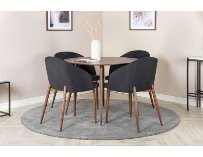 Table ronde en MDF et acier Plaza 100 cm (Noyer)