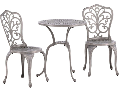 Table ronde et 2 chaises de jardin Nandin