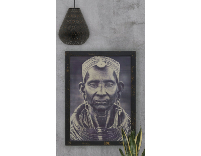 Tableau portait homme africain - Noir et blanc