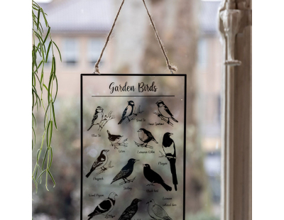 Tableau en verre oiseaux du jardin