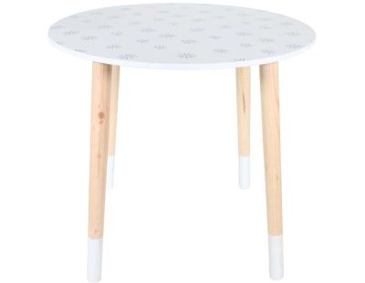 Tables gigognes en MDF blanc et bois motif fleurs