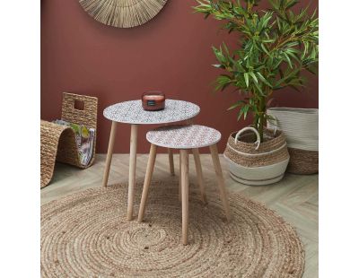 Tables gigognes en bois Patio (Lot de 2)