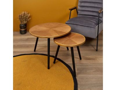 Tables gigognes en pin Felix (Lot de 2)