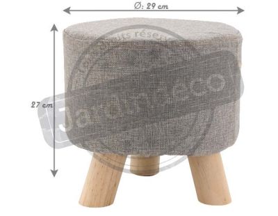 Tabouret bas en coton et bois