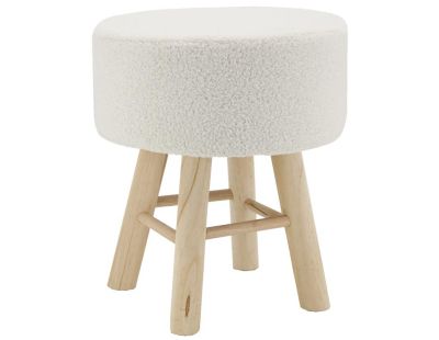 Tabouret en bouclette pied bois