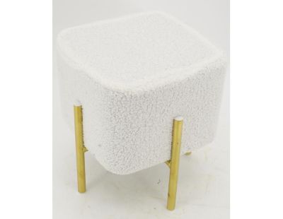 Tabouret carré pied doré Gatsby (Bouclette)