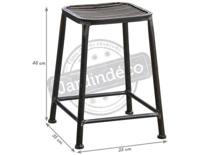 Tabouret carré en métal (Gris)