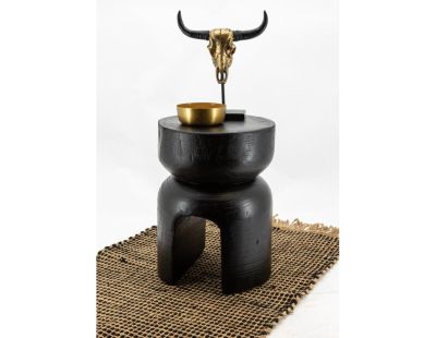 Tabouret en bois paulownia (Molaire noir)