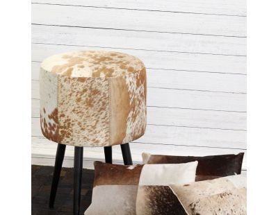 Tabouret en peau de vache