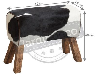 Tabouret en peau de vache