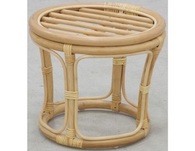 Tabouret en rotin avec coussin Uni (Naturel)