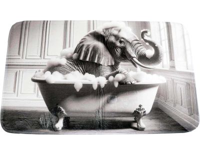 Tapis de bain en polyester Animal 45 x 75 cm (Eléphant)