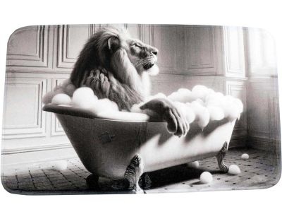 Tapis de bain en polyester Animal 45 x 75 cm (Lion)