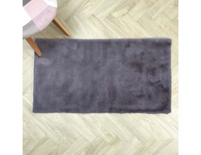 Tapis fin imitation fourrure 110 x 60 cm (Gris)