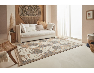 Tapis intérieur extérieur aspect jute Tijuana 9062 bleu (230 x 160 cm)