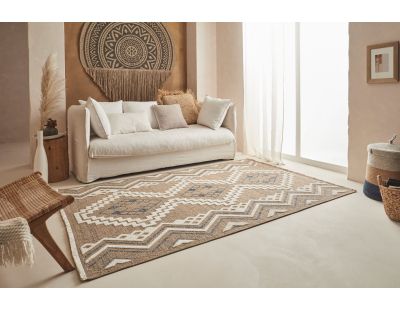 Tapis intérieur extérieur aspect jute bleu Tijuana 9054 (180 x 67 cm)