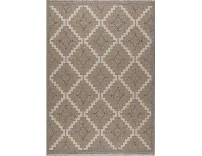 Tapis intérieur extérieur aspect jute bleu Tijuana 9041 (90 x 67 cm)